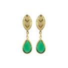 Brinco Argolinha Base Gota Cristal Folheado Ouro 18k