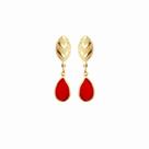 Brinco Argolinha Base Gota Cristal Folheado Ouro 18k