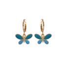 Brinco Argolinha com Borboleta Azul Folheado Ouro 18k Antialérgico Brinco Argolinha com Borboleta Azul Folheado Ouro 18k Antialérgico