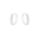 Brinco Argolinha Cravejada 2 Fileiras 17mm - Banhado em prata 925