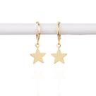 Brinco argolinha estrela banhado a ouro 18k