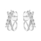 Brinco Argolinha Garra Zircônia Cristal Banhado a Prata 925