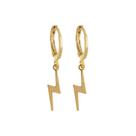 Brinco argolinha mini raio folheado a ouro 18k