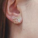 Brinco Asa Borboleta Zirconia Folheado A Ouro