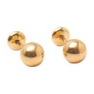 Brinco Baby Bola 5mm Folheado a Ouro de Alta Qualidade Brinco Baby Bola 5mm Folheado a Ouro de Alta Qualidade