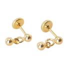 Brinco Baby Bolinha 2,5mm Folheado a Ouro - Várias Cores