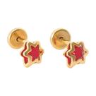 Brinco Baby Estrela com Pedra 3mm Folheado a Ouro de Alta Qualidade