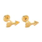 Brinco Baby Flecha Folheado a Ouro para Bebês e Crianças Brinco Baby Flecha Folheado a Ouro para Bebês e Crianças