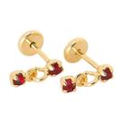 Brinco Baby Folheado a Ouro 2 Pedras 2mm - 2bb0006