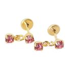 Brinco Baby Folheado a Ouro com 2 Pedras de 2,5mm - Várias Cores Brinco Baby Folheado a Ouro com 2 Pedras de 2,5mm - Várias Cores