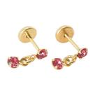 Brinco Baby Folheado a Ouro com Pedra 2,5mm