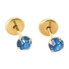 Brinco Baby Folheado a Ouro com Pedra de 3,5mm - Ideal para Bebês e Crianças