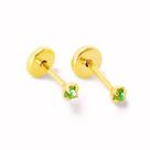 Brinco Baby Folheado a Ouro com Pedra de 4,5mm - Várias Cores