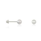 Brinco Baby Prata 925 Bolinha 4mm Tarraxa Baby