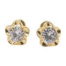 Brinco Baby Roseta Pedra 5mm Folheado a Ouro para Bebês e Crianças