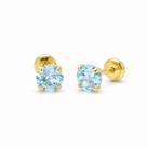 Brinco Baby Zircônia 5mm Folheado a Ouro 18k - Ideal para Bebês e Crianças