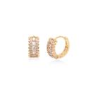 Brinco Banhado a Ouro 18K Argola Click Cravejada Renda