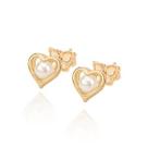 Brinco banhado a ouro 18k com pérolas sintéticas 524525