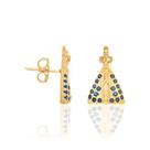 Brinco banhado a ouro 18k com zircônias Cód. 52495602