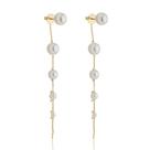Brinco Banhado A Ouro 18k de Fio de Pérolas Médio