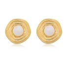 Brinco Banhado a Ouro 18k Ondas Esmaltação Italiana Médio