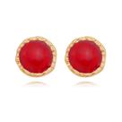 Brinco Banhado a Ouro 18k Redondo Esmaltação Italiana Médio