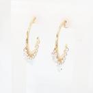 Brinco banhado a ouro 18k zirconias brancas penduradas Brinco banhado a ouro 18k zirconias brancas penduradas
