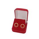Brinco Banhado a Ouro com Aros Lisos Bijou Art