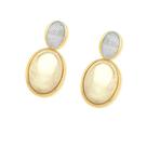 Brinco banhado a ouro com pedra natural