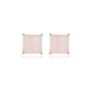 Brinco Banhado A Ouro Com Zircônia Quartzo Rosa