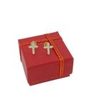 Brinco Banhado a Ouro De Cruz Com Pedras Bijou Art