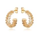 Brinco Banhado A Ouro Mini Argola Folhas