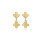 Brinco Banhado A Ouro Mini Flor Dupla