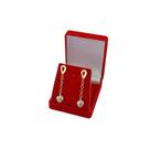 Brinco Banhado a Ouro Pendurado Com Coração De Zircônia Bijou Art
