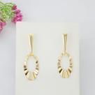 Brinco Banhado A Ouro Pendurado Oval Bijou Art Brinco Banhado A Ouro Pendurado Oval Bijou Art
