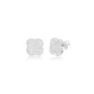 Brinco Banhado a Prata Trevo Cravejado 12mm Brinco Banhado a Prata Trevo Cravejado 12mm
