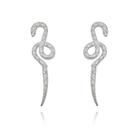 Brinco Banhado a Ródio Branco Serpente Grande Brinco Banhado a Ródio Branco Serpente Grande