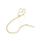 Brinco banhado ouro 3x 24k 18k e 22k feminino piercing de pressâo coraçâo e corrente rommanel 527255