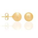Brinco banhado ouro 3x 24k 18k e 22k femininos bolinha rommanel fosca 8 mm 520480 Brinco banhado ouro 3x 24k 18k e 22k femininos bolinha rommanel fosca 8 mm 520480