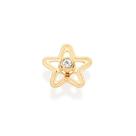 Brinco banhado ouro 3x 24k 18k e 22k femininos pequeno zircônia estrela rommanel one 527218