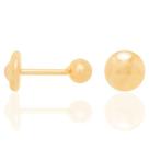 Brinco banhado ouro 3x 24k 18k e 22k femininos segundo furo bolinha rommanel infantil bebe recem nascido lisa 520797