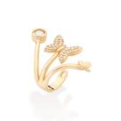 Brinco banhado ouro 3x 24k 18k e 22k pressão femininos piercing borboleta rommanel zircônias 527186