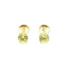Brinco Bebê Ouro 18k Peridoto Natural 3mm Tarraxa Rosca 06367 k046