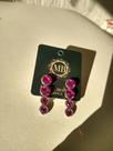 Brinco Bijoux Fino em Ródio Negro com Cristais Rosa