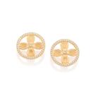 Brinco boho flor banhado a ouro BRANCO 527505 Rommanel Cor:BRANCO