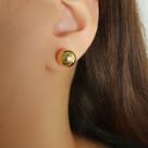 Brinco Bola 1.0 cm Lisa Banhado em Ouro18k Brinco Bola 1.0 cm Lisa Banhado em Ouro18k