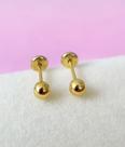 Brinco Bola 2mm Semijoia Com Banho Em Ouro 18k