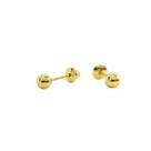 Brinco Bola 3.5mm Ouro 18K