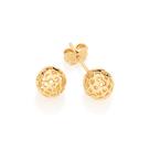 BRINCO BOLA COM DETALHES VAZADOS. MED 8MM DE DIÂMETRO Brinco feminino folheado a ouro 18k joia antialérgica presente feminino mulheres