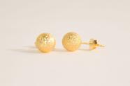 Brinco Bola Craquelada 8mm - Banhado a Ouro Brinco Bola Craquelada 8mm - Banhado a Ouro